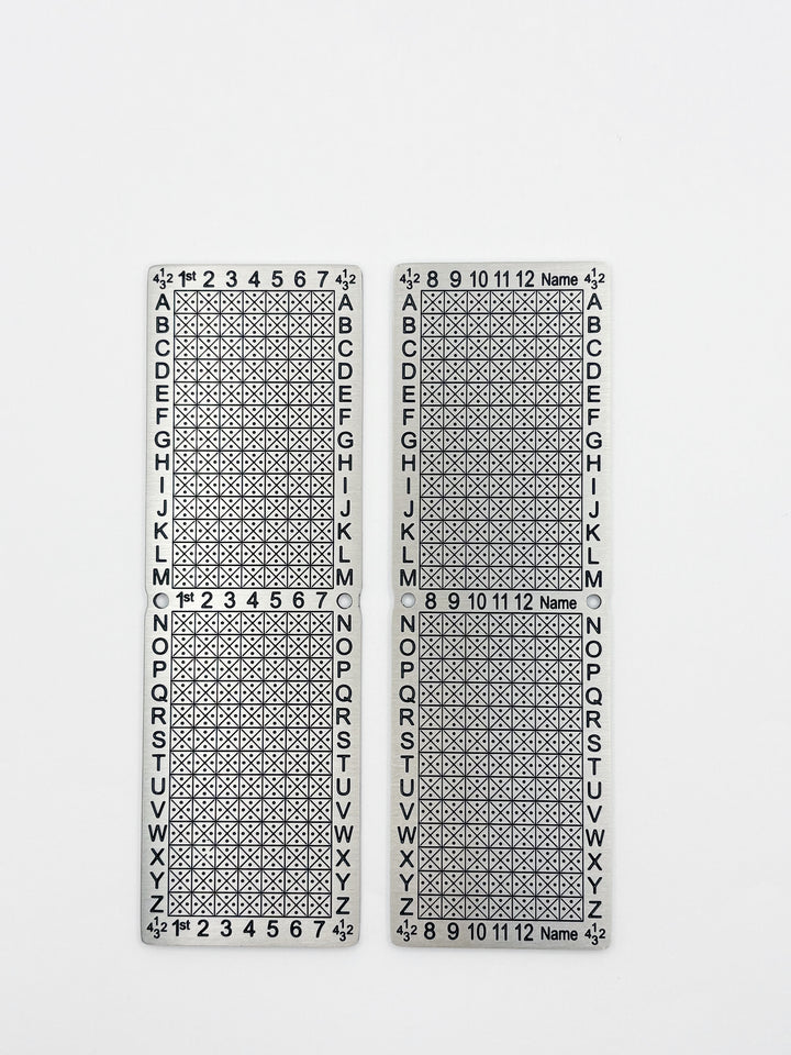 Two 12-word Standard Punchplate panels shown side by side.